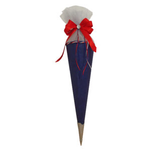 Zuckertüte/ Schultüte dunkelblau mit roter Schleife