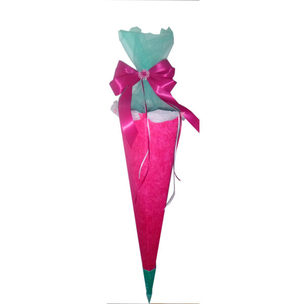 Zuckertüte/ Schultüte pink - türkis