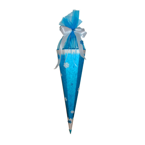 Zuckertüte/ Schultüte in türkis, Eis &Schnee – Bild 4