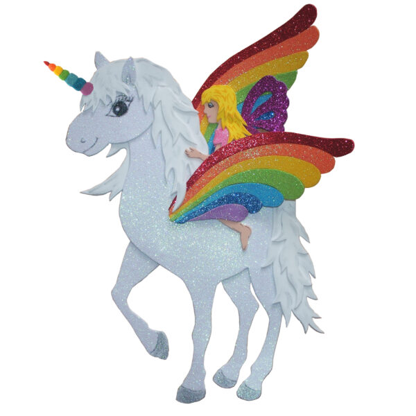 3D Motiv Regenbogen-Einhorn & Feen-Glitzer – Bild 2