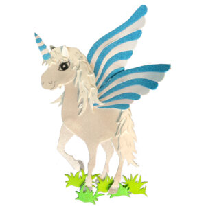 3D Motiv geflügeltes Glitzer-Einhorn