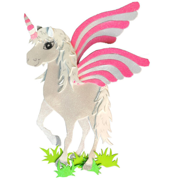 3D Motiv geflügeltes Glitzer-Einhorn – Bild 2
